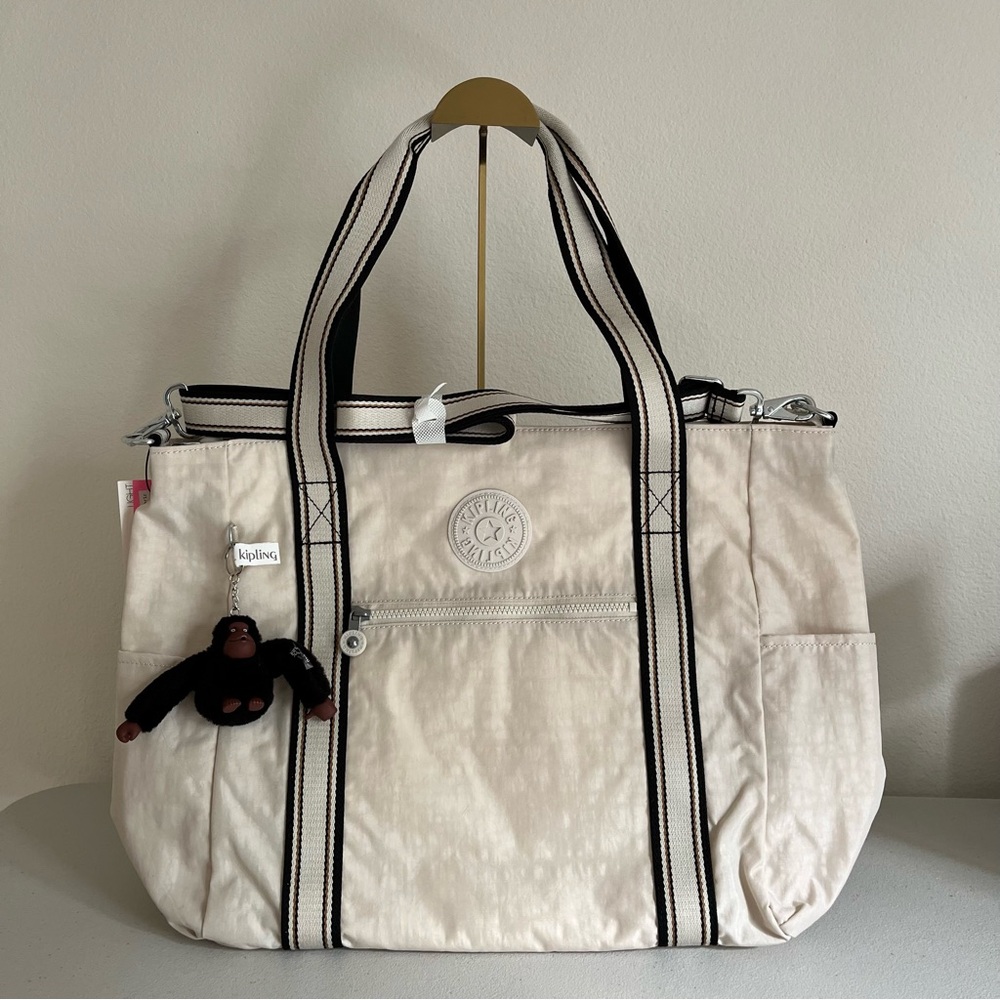 NWT - Kipling Jayla 15" Laptop Tote Bag in Light Sand